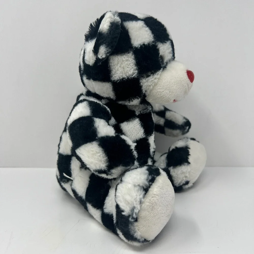 Totally‎ Teddies Teddy Bear Plush Black White Checkered Stuffed Animal Toy 8